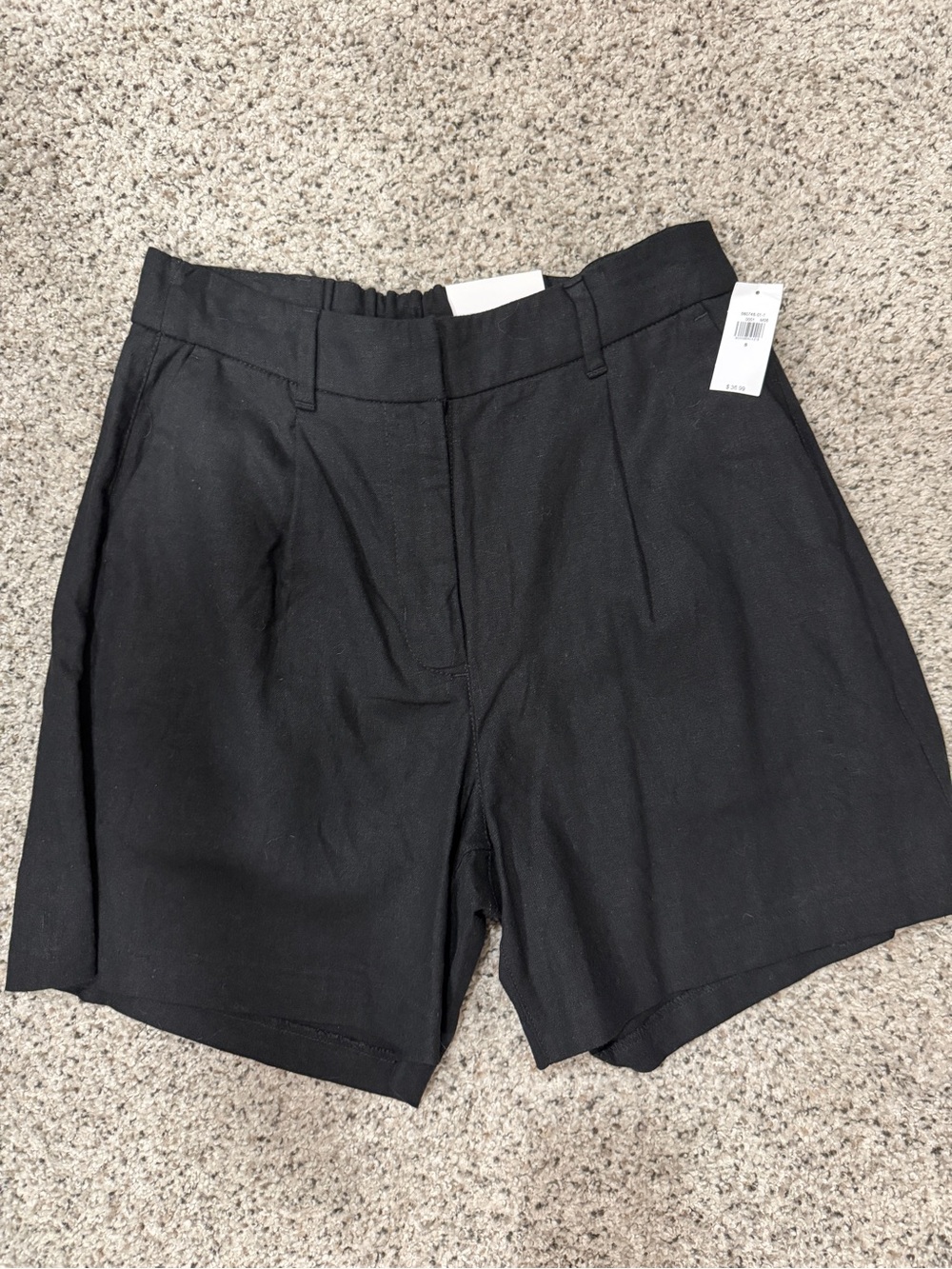 Women's Black Tailored High-Waist Shorts